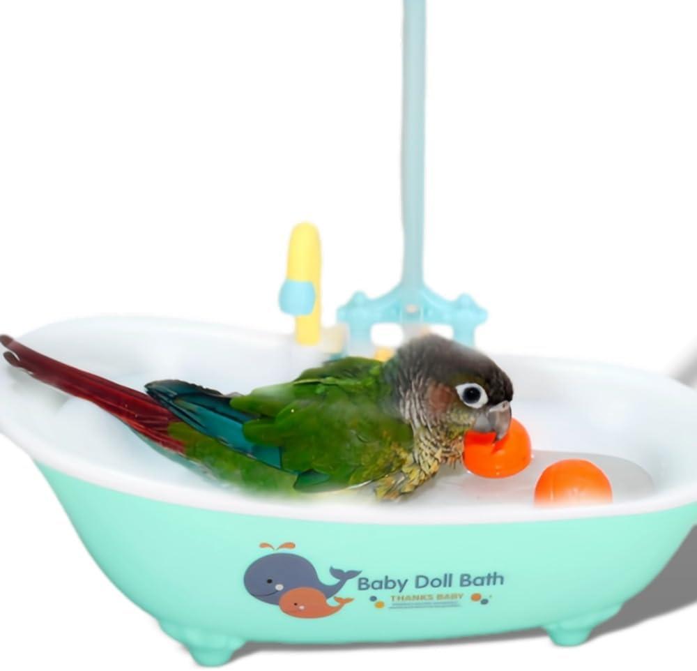 Parrot Multifunctional Cute Electric Automatic Bathtub with Faucet, Bird Shower Bath Accessories, Swimming Pool Toy