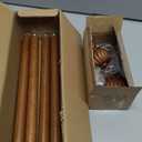 QDWIS Dark Brown Wood Curtain Rods for Windows 48 to 84 Inch, 1'' Adjustable Heavy Duty Curtain RodVintage Imitation Wood Decorative Drapery Rods with Pumpkin Finials for Bedroom Living Room (1 Pack36 - 88'')