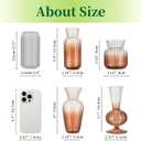 Hewory Small Ribbed Glass Bud Vases Set of 8 Amber Flower Vase Centerpieces - Modern Minimalist Cute Mini Decorative Bulk Vases for Wedding Bridal Shower Birthday Party Events Dining Room Table Decor