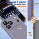 Miracase Magnetic for iPhone 17 Pro Case, Compatible with MagSafe, Integrated Silicone Camera Control Cover, 3.0mm Thicken Shockproof Drop Protection Phone Case for 17 Pro,Lavender Gray