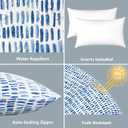LVTXIII Set of 2 Patio Lumbar Pillows, 12”x20” Fade Resistant Outdoor Lumbar Pillow with Inners, Fluffy Decorative Garden Lumbar Cushions for Home Patio Coach Sofa Use, Pebble Blue