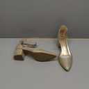 DREAM PAIRS Women's Low Heel Pump Shoes (8, Gold/Glitter)