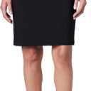Calvin Klein Womens Centerback Zipper Velvet Wear to Work Suits Skirt (14, Black)