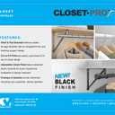 Knape & Vogt John Sterling, 2-1/2" Hook Adjustable Steel Shelf and Rod Bracket, Fits Shelves 11" - 14", Fits Closet Poles up to 1-3/8" in Diameter, RP-0042-BWT, White