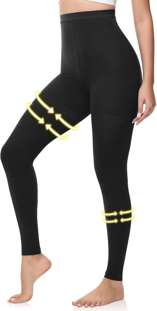 Beister Medical Compression Leggings Women & Men 15-20mmHg Opaque Footless Waist High Compression Stockings & Thighs, Circulation Support Pressure Pantyhose for lipedema, Varicose Veins, Oedema, DVT (4X-Large, Black)