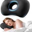 SofGlowly Ear Piercing Pillow for Side Sleepers, Larger Ear Hole Design for Comfortable Sleep, Adjustable Ear Pillows with Soft Washable Cover, Ideal for Ear Piercing Care and Support (Black)