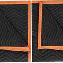 Large Moving Blankets 80 * 72in Heavy Duty Packing Blankets for Furniture Moving Shipping Wrapping Quilted Furniture Pads for Moving, Padded Mover Blankets (Black) 2pack
