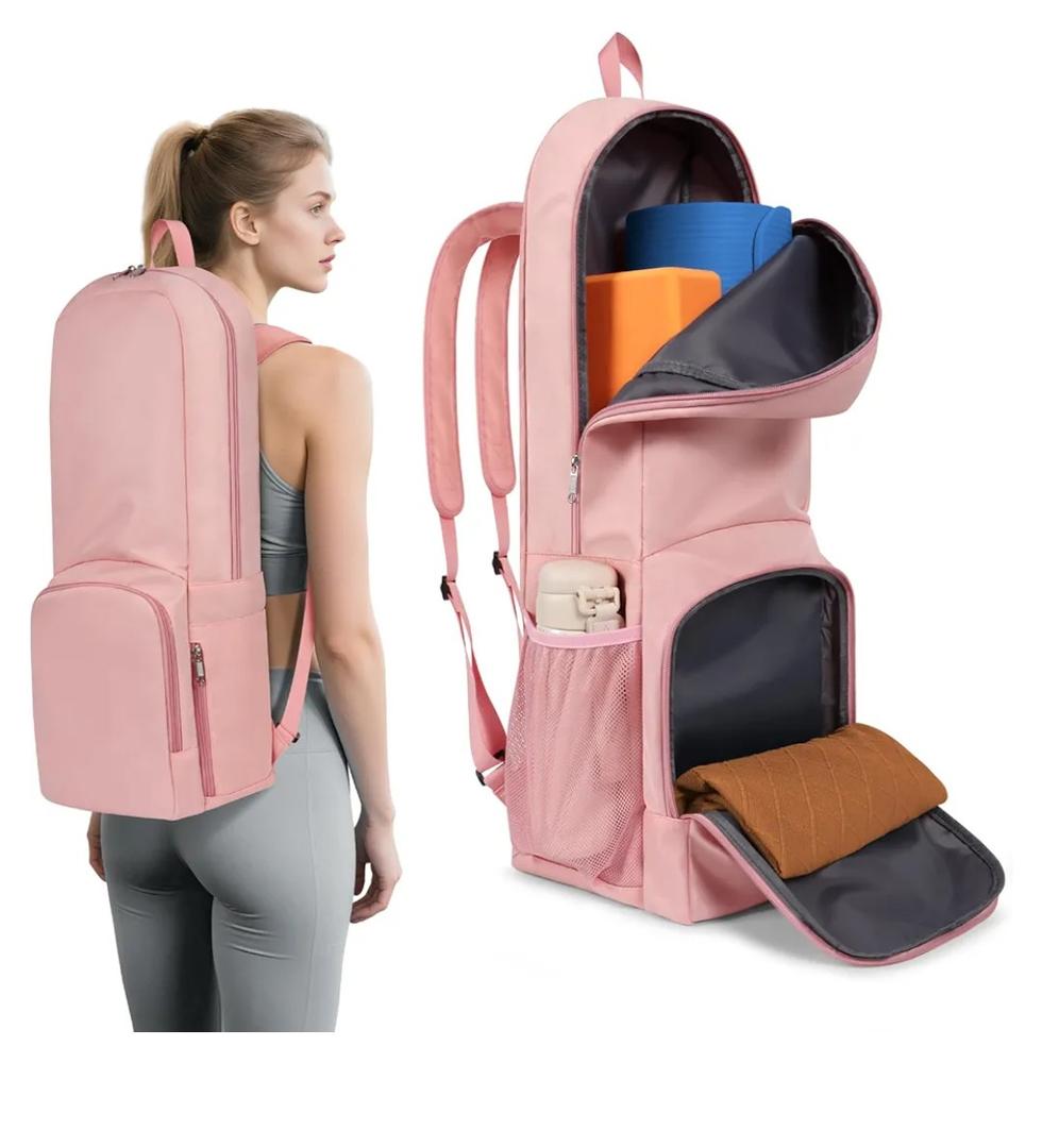 Yoga Mat Bag Carrier Zipper Closure Multi Functional Essential Pockets Exercise Yoga Mat Holder Backpack