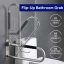 Toilet Grab Bar 31 Inch, BVTOURA Flip-Up Safety Rail with Soft Silicone Anti-Slip Finger-Grip Handle and Paper Holder, Stainless Steel U-Shaped Support Bar for Elderly Disabled, Brushed Nickel