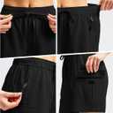 SANTINY Women's 5''/ 7''/9'' Hiking Cargo Shorts Quick Dry Lightweight Summer Shorts for Women Athletic Golf Zipper Pockets (Black, XS)