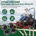 CheeMuii 4 Pack Lawn Mower Deck Wheel Kit Heavy-duty Mower Anti Scalp Deck Wheels Replace for Bad Boy 022-5234-98 Replace for Exmark 103-4051 103-7263 Etc
