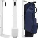 Wall Mount Golf Bag Storage Stand Organizer Rack for Garage, Air Spring Sliding System Single Golf Bag Holder for Wall, Golf Storage Organizer for Golfing Clubs, Home, Basement (White)