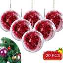 20 Pack DIY Ornament Balls Clear Fillable Baubles Craft 3.15''/80mm Christmas Decorations Tree Ball for Present Holiday Wedding Party Home Decor Bath Bomb
