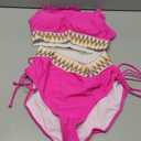 Blooming Jelly Women High Waisted Bikini Sets Tummy Control Swimsuits Color Block Two Piece Drawstring Bathing Suit(Size M)