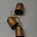 Christmas Bells for Decorations, Rustic Christmas Decor Vintage Style, Brass Shabby Chic Hanging Decoration Set of 3 (Brass)