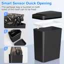 Anborry Bathroom Automatic Trash Can 2 Pack 2.2 Gallon Touchless Motion Sensor Small Slim Garbage Can with Lid Smart Electric Narrow Garbage Bin for Bedroom Office Kitchen (Black)