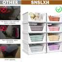 SNSLXH 5 Pack Stackable Closet Storage Basket, Multifunctional & Foldable Closet Organizer for Bathroom Kitchen Laundry Room Wardrobe Storage, Space-Saving Clothes Storage Drawer Organizer, White