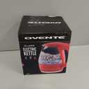 OVENTE Electric Kettle, 1.5L Borosilicate Glass Countertop Water Heater and Boiler for Coffee or Tea, BPA-Free, Auto Shut-Off, Boil-Dry Protection, Removable and Washable Spout Filter, Red KG83R (1.6 Quarts)