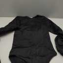 OQQ Women's Bodysuit Tops Invisible Zip Long Sleeve Crew Neck Bodysuits, Small