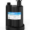 Acquaer 1/3 HP Submersible Water Pump 2160GPH Sump Pump Thermoplastic Utility Pump Portable Electric Water Pump Water Remove for Basement Hot Tubs Garden Pool Cover Draining with 10 ft Cord