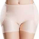 Women's Padded Seamless Shapewear Panties Hip Enhancer Underwear Shaper Shorts (Large, Nude)