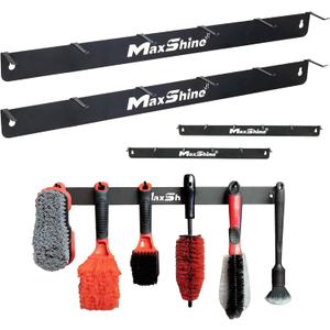 Maxshine Universal Detailing Brush Hanger (2-Pack)  6 Organizer Hooks  Lightweight Wall-Mounted Design for Auto Detailing Supplies  Ideal for Garage & Mobile Use