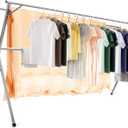 AIODE Clothes Drying Rack for Laundry Foldable, 79 inch Stainless Steel Pool Towel Rack Outdoor Free Standing Clothing Hanger Indoor