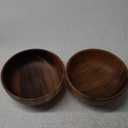 Hand-Crafted From Solid Acacia Wood Salad Bowls 7.1 or 7.9 Inches Set of 2 Individual Large Wood Bowl for Fruits Salads and Decoration Fruit Bowl for Snacks