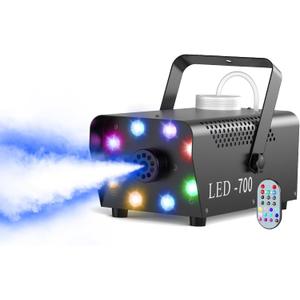 700W Fog Machine with 8 RGB LED Lights, Smoke Machine with 14 Colorful LED Lights Effect for Stage Party Halloween Christmas DJ Performance Wedding