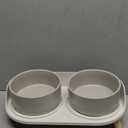 Elevated Ceramic Dog Bowl Set - Double Dog Feeding Bowls with Stand Splash Proof - Raised Dishes for Food and Water - Ideal for Small to Medium Dogs - 2 x 850 ml - 28.74 oz (Grey)