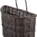 Wicker Wall Hanging Basket, Woven Plants Flowers Basket for Porch Garden Farmhouse Kitchen (Sector) (Brown)