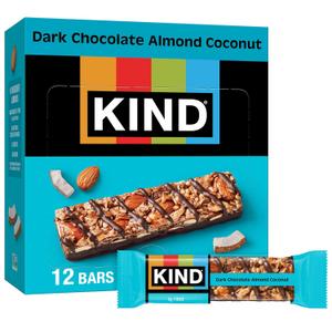 KIND Bars, Dark Chocolate Almond & Coconut, Healthy Snacks, Gluten Free, 12 Count , BBD 05/15/26