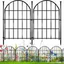 26 Pack Decorative Garden Fence, 22in X 28ft Arched No Dig Fence Border, Garden Edging Border, Rustproof Metal Animal Barrier with Ground Stake for Dog, Rabbit, Outdoor Yard Patio Decor (Black)