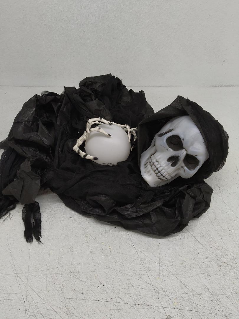 Halloween Hanging Skull Ghost Scary Grim Reaper Skeleton for Outside Yard Porch Haunted House Party Decor Black