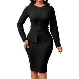CuteCherry Women Sexy Dress Bodycon Work Dress Elegant Pencil Dress, X-Large