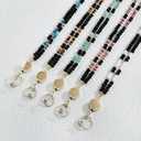 2 x Lanyards for ID Badges for Women Cute,Teacher Lanyard for Women Retractable Natural Crystal Beaded Lanyards for Keys (Rhodonite)