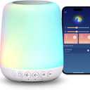 White Noise Sound Machine for Sleep Portable Sound Machine with 30 Soothing Sounds 12 Night Light Colors 4 Timer Sleep Machine for Baby Adults, Smart App Control, Touch Control