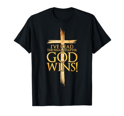 I've Read the Final Chapter God Wins Christian Faith Cross T-Shirt 2XL