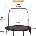 KENSONE 48" Foldable Spring Mini Trampoline for Kids and Adults, Indoor/Outdoor Fitness Rebounder with Adjustable Foam Handle, Max Load 450 lbs