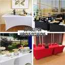 2 Pack 6FT Spandex Table Cover, Wrinkle-Free Reusable Rectangle Tablecloths, Washable Spandex Tablecloths, Elastic Table Cover for Banquet, Wedding, Festival,Parties, Black, 72"30"30"