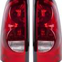 Boine Compatible With 2003 2004 2005 2006 Chevy Silverado 1500 2500 3500 Driver and Passenger Side Tail Light - Bulb and Harness Included