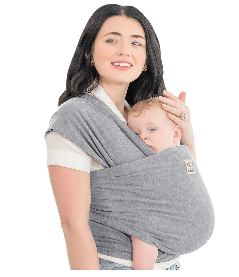 KeaBabies Baby Wrap Carrier  All in 1 Original Baby Carrier Newborn to Toddler Sling, Easy to Wear, Hands Free Bonding, Lightweight, Breathable Infant Wraps (Light Heather)