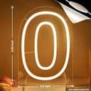 Planzo 0 Zero Led Neon Sign Light 10th 20th 30th 40th 50th Year Old Birthday Baby Cave Backdrop Bedroom Desk Table Wall Sign Decor Banner Wedding Party Decor Gifts Hold Base USB 9.84"x6.9"