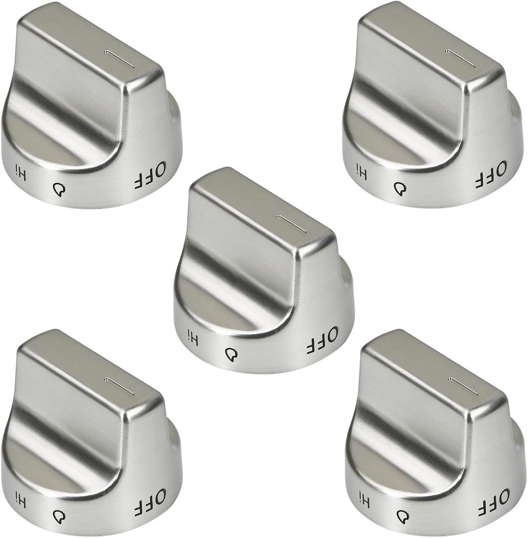 5PCS Reinforced W11239985 Gas Range Oven Knob Replace W10850015 W11239985 4845290 PS12578779 Compatible With Whirlpool WFG550S0LZ1 WFG550S0HV1 WFG550S0LV1 WFG525S0JV1 Surface Burner Control Knobs
