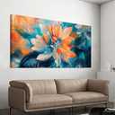 KUPTEU Canvas Wall Art Decor Large Wall Art Pictures for Living Room Colorful Flowers Wall Art Prints Decorations Canvas Art Wall Decor Artwork for Walls Bedroom Home Aesthetic Decor 24" X 48"