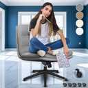 Criss Cross Desk Chair for Cross Legged Sitting, Easy to Assemble Criss Cross Chair with Wheels - Premium Detachable Wheel and Swivel Design,Cozy Grey Ergonomic Office Chair with Wide Comfy Seating