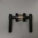 Asidrama 4 Pack Privacy Black Knurled Door Handles, Door Lever with Door Knobs Indoor for Bedroom or Bathroom, Heavy Duty Matter Black Door Handles Interior with Locks for Left Right Sided Doors