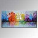 EVERFUN ART Hand Painted Palette Knife Oil Painting Modern Abstract Wall Art Hanging Lake Scenery Landscape Canvas Picture Framed Ready to Hang 40" W x 20" H