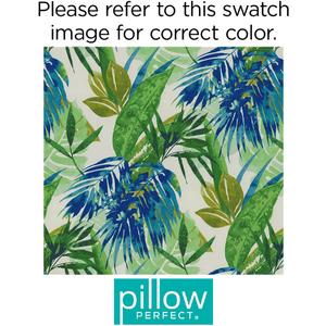 Pillow Perfect Tropic Floral Indoor/Outdoor Accent Throw Pillow, Plush Fill, Weather, and Fade Resistant, Lumbar - 11.5" x 18.5" , Blue/Green Soleil, 2 Count