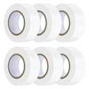6 Pack White Flagging Tape, Non-Adhesive Plastic Ribbon Neon Marking Roll, 1"*600ft, Marking Tape for Tree Marking, Hunting, Boundaries and Hazardous Areas,Trail Marking